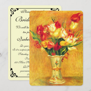 Invitation Tulipes par Pierre Renoir, Baby Shower Vintage pou