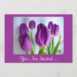 Invitation Tulipes pourpres