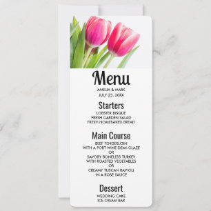 Invitation Tulipes roses avec Feuille vert photo