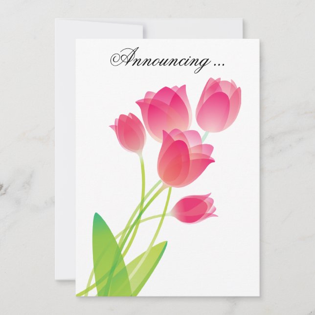 Invitation Tulipes roses Sheer (Devant)