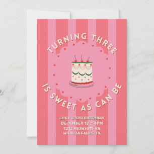 Invitation Turning 3 est aussi doux que Can Be - Troisième an