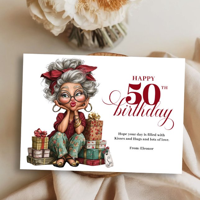 Invitation Turning 50 quirky woman fun humorous greeting (Turning 50 quirky woman fun humorous greeting)