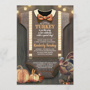 Invitation Turquie Baby shower Automne Citrouille Russe Burla