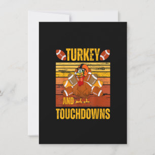 Invitation Turquie Et Touchdowns Football Thanksgiving Hommes