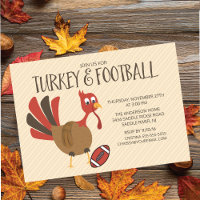 Turquie mignonne et football Thanksgiving Invitati