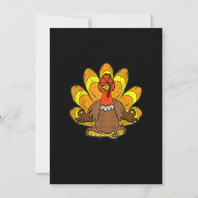 Invitation Turquie Yoga Thanksgiving Day Drôle Méditer Nama (Devant)