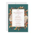 Turquoise Automne Terracotta Aquarelle Florale Mar