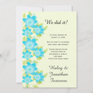 Invitation Turquoise Bleu Vert Floral Réception Extérieure Se