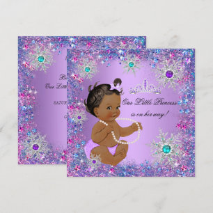 Invitation Turquoise bleu violet rose princesse Baby shower e