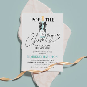 Invitation Turquoise Blue Pop La Fête des mariées Champagne