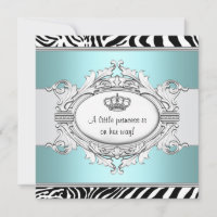 Turquoise Blue Zebra Princesse Baby Girl Douche