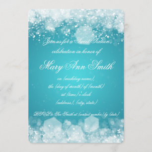 Invitation Turquoise de scintillement de la nuit 2 de partie