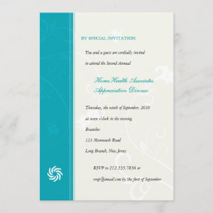 Invitation Turquoise d'entreprise de vignes
