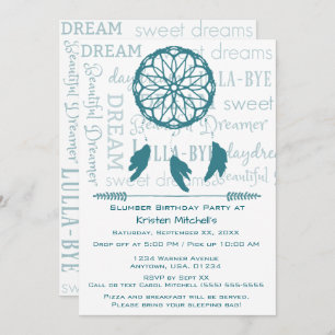 Invitation Turquoise Dream Catcher Stwood Anniversaire Party