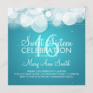 Invitation Turquoise du Sweet sixteen