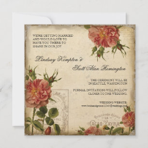 Invitation Turquoise en Crème Vintage Tour Eiffel Enregistrer