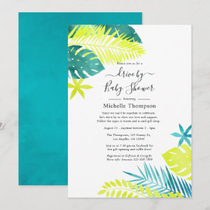 Invitation Turquoise et Lemon Tropical Drive Par Douche