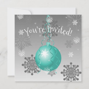 Invitation turquoise Fancy Christmas Ornament