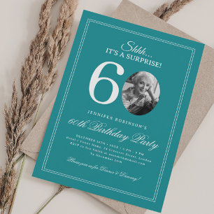 Invitation Turquoise Fête d'anniversaire surprise 60 ans