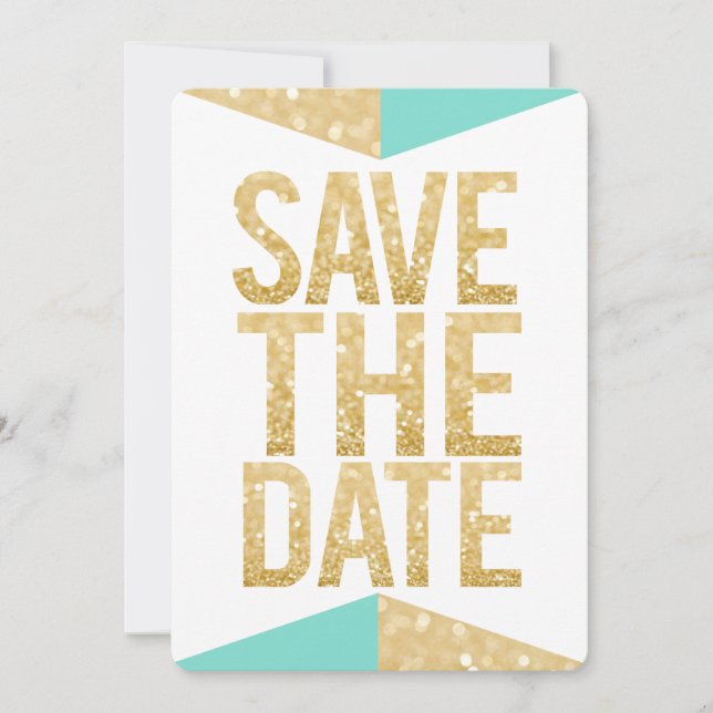 Invitation Turquoise Gold Parties scintillant Aztec Enregistr (Devant)
