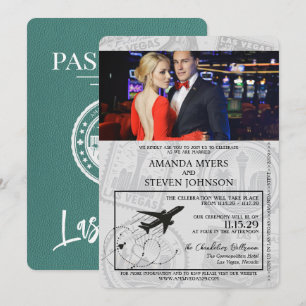 Invitation Turquoise Las Vegas Passport Mariage