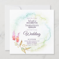 ~ Turquoise or Aquarelle Mariage floral élégant