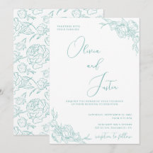 Turquoise Peony Elegance Mariage