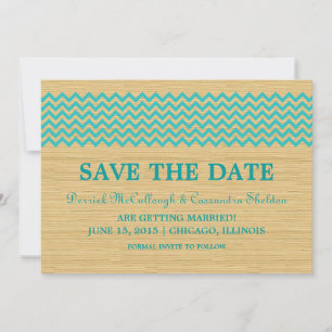 Invitation Turquoise Rustic Chevron Enregistrer l'Invitation 