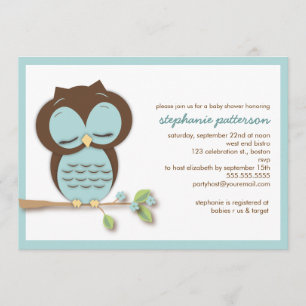 Invitation turquoise somnolente douce de baby