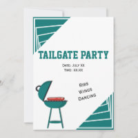Turquoise Tailgate Ribs Wings Dancing Party
