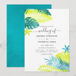 Invitation Turquoise - Turquoise et Lemon Tropical Mariage