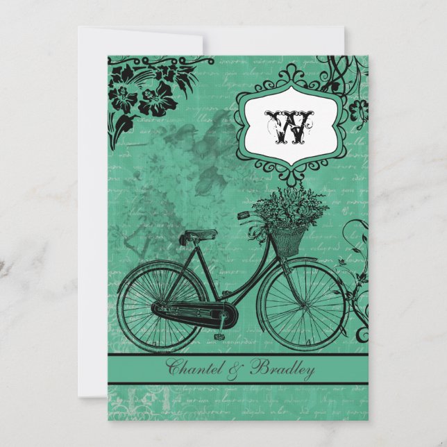 Invitation Turquoise Vintage 5x7 (Devant)