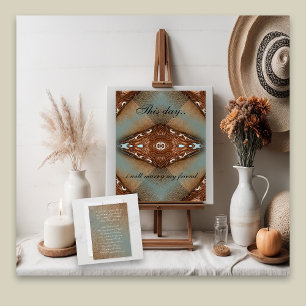 Invitation Turquoise Western Motif Mariage