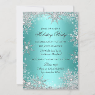 Invitation Turquoise Winter Wonderland Noël Fête de Noël 2