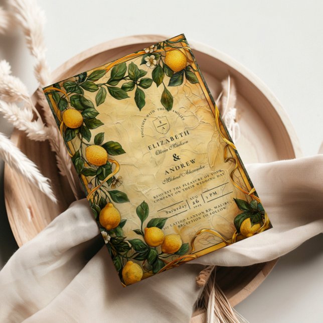 Invitation Tuscan Citrus Floral Wedding (Créateur téléchargé)