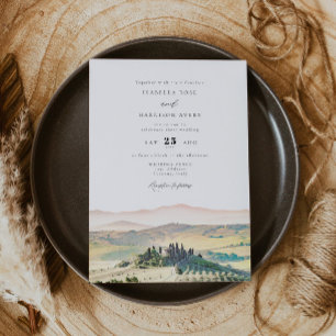 Invitation TUSCANY Italie Aquarelle Skyline Mariage photo