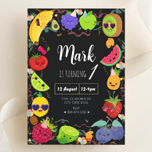 Invitation Tutti Frutti Fruits Dansants Anniversaire