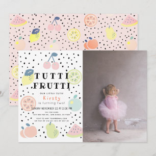 Invitation Tutti Frutti Pastel Fruit 2e anniversaire photo