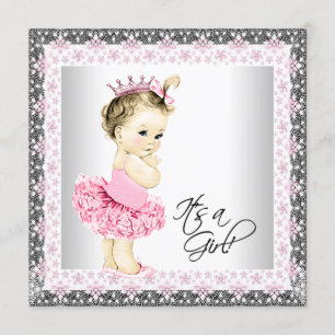 Invitation Tutu Bébé Fille Shower de Ballerine