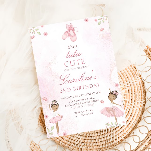 Invitation Tutu Cute Ballet Danseuse Ballerina Anniversaire (Créateur téléchargé)
