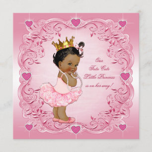 Invitation Tutu Cute Ethnic Princess Love Hearts Baby shower