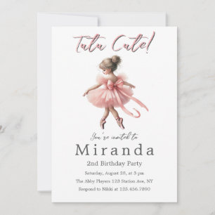 Invitation Tutu Cute Soirée d'anniversaire Enchanted Baller