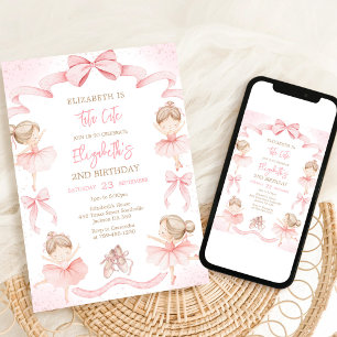 Invitation Tutu de ballerine rose mignon anniversaire de fill