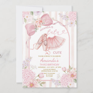 Invitation Tutu de ballerine rose pâle Coquette Floral Annive