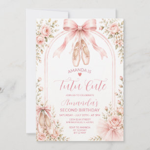 Invitation Tutu de Coquette Rose Pâle pour Fille Mignonne 2èm