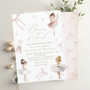 Invitation Tutu élégant aquarelle pour un 5ème anniversaire m