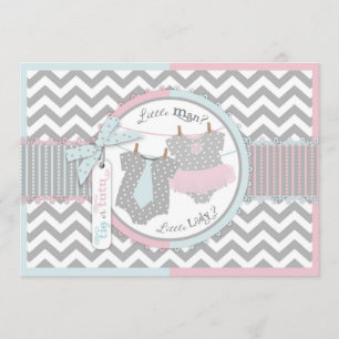 Invitation Tutu ou Cravate & Chevron Imprimer Revue genre