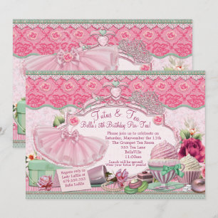 Invitation Tutus et Tea Party filles se dégustent