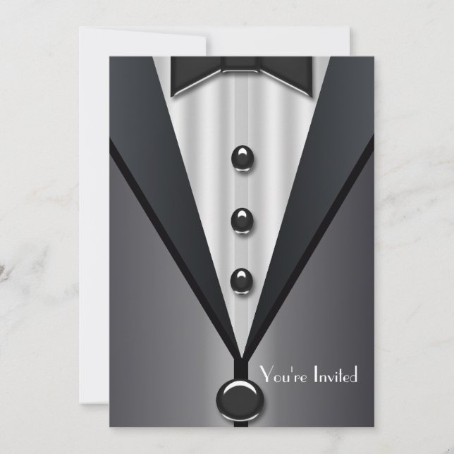 Invitation Tuxedo Black Cravate Formel Event (Devant)