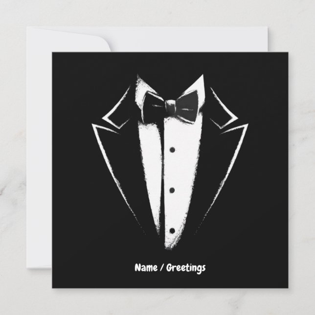 Invitation Tuxedo Classic Party Funny Concert Festival Design (Devant)